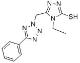 结构式 CAS# 436092-66-9, 4-乙基-5-(5-苯基-四唑-2-基甲基)-4H-[1,2,4]三唑-3-硫醇