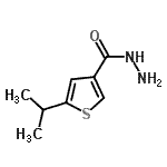 structure of CAS# 438221-49-9, 5-Isopropyl-3-Thiophenecarbohydrazide;2-(methylethyl)thiophene-4-carbohydrazide;5-Isopropylthiophene-3-carbohydrazide;MFCD03419854
