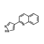 structure of CAS# 439106-87-3, 2-(1H-Pyrazol-4-Yl)Quinoline;4-(2-quinolyl)pyrazole;4-(Quinolin-2-yl)-1H-pyrazole;MFCD02579322