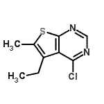 structure of CAS# 439692-90-7, 4-Chloro-5-Ethyl-6-Methylthieno[2,3-d]Pyrimidine;4-chloro-5-ethyl-6-methylthieno[2,3-d]pyrimidine;MFCD10686578;thieno[2,3-d]pyrimidine, 4-chloro-5-ethyl-6-methyl-