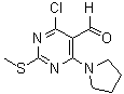 结构式 CAS# 445040-59-5, 4-氯-2-(甲硫基)-6-(1-吡咯烷基)-5-嘧啶甲醛