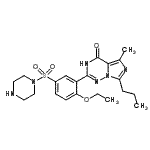 structure of CAS# 448184-46-1, 2-[2-Ethoxy-5-(1-Piperazinylsulfonyl)Phenyl]-5-Methyl-7-Propylimidazo[5,1-f][1,2,4]Triazin-4(1H)-One;N-Desethyl Vardenafil