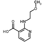 structure of CAS# 460363-33-1, 2-[(2-Methoxyethyl)Amino]Nicotinic Acid;2-((2-methoxyethyl)amino)nicotinic acid;2-(2-Methoxy-ethylamino)-nicotinic acid;2-[(2-Methoxyethyl)amino]nicotinic acid
