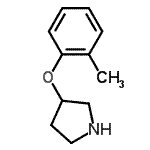 structure of CAS# 46196-54-7, 3-(2-Methylphenoxy)Pyrrolidine;3-(2-Methylphenoxy)pyrrolidine;3-(o-tolyloxy)pyrrolidine;3-O-TOLYLOXY-PYRROLIDINE