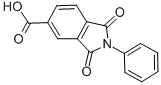 structure of CAS# 4649-27-8, 1,3-Dioxo-2-Phenylisoindoline-5-Carboxylic Acid;1,3-Dioxo-2-Phenyl-Isoindoline-5-Carboxylic Acid;1,3-Dioxo-2-Phenyl-5-Isoindolinecarboxylic Acid;1,3-Diketo-2-Phenyl-Isoindoline-5-Carboxylic Acid