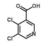 structure of CAS# 473837-10-4, 4,5-Dichloronicotinic Acid;3,4-DICHLORO-5-PYRIDINECARBOXYLIC ACID;3,4-DICHLORO-5-PYRIDINECARBOXYLICACID;3,4-Dichloropyridine-5-carboxylic acid