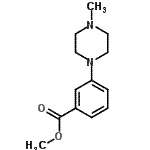 structure of CAS# 474334-89-9, Methyl 3-(4-Methyl-1-Piperazinyl)Benzoate;1- -4-METHYLPIPERA&;1-(3-Carbomethoxyphenyl)-4-methylpiperazine;Methyl 3-(4-Methyl-1-piperazinyl)benzoate