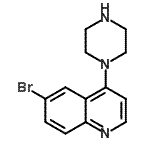 structure of CAS# 474707-24-9, 6-Bromo-4-(1-Piperazinyl)Quinoline