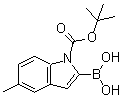 结构式 CAS# 475102-14-8, 2-硼酸基-5-甲基-1H-吲哚-1-羧酸 1-叔丁酯