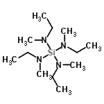 structure of CAS# 477284-75-6, N,N',N'',N'''-Tetraethyl-N,N',N'',N'''-Tetramethylsilanetetramine;TETRAKIS(ETHYLMETHYLAMINO)SILANE