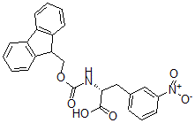 结构式 CAS# 478183-71-0, N-[(9H-芴-9-基甲氧基)羰基]-3-硝基-D-苯丙氨酸