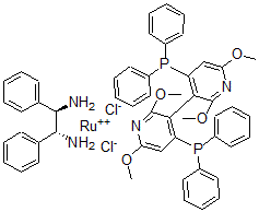 structure of CAS# 478308-91-7, Dichloro[(R)-(+)-2,2',6,6'-Tetramethoxy-4,4'-Bis(Diphenylphosphino)-3, 3'-Bipyridine][(1R,2R)-(+)-1,2-Diphenylethylenediamine]Ruthenium (II)