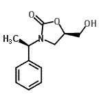 structure of CAS# 480424-73-5, (5R)-5-(Hydroxymethyl)-3-[(1R)-1-Phenylethyl]-1,3-Oxazolidin-2-One;(5R)-(Hydroxymethyl-3-[(1R)-1-phenylethyl]-2-oxazolidinone;(5R)-3-((<wbr>1R)-1-phe<wbr>nylethyl)<wbr>-5-(hydro<wbr>xymethyl)<wbr>-1,3-oxaz<wbr>olidin-2-<wbr>one;-(HYDROXYMETHYL-3-( -1-PHENYLETH&