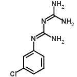 结构式 CAS# 48144-44-1, 1-(3-氯苯基)-3-(二氨基亚甲基)胍