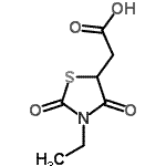 structure of CAS# 499199-10-9, (3-Ethyl-2,4-Dioxo-1,3-Thiazolidin-5-Yl)Acetic Acid;(3-Ethyl-2,4-dioxo-thiazolidin-5-yl)-acetic acid;(3-Ethyl-2,4-dioxo-thiazolidin-5-yl)-aceticacid;2-(3-ethyl-2,4-dioxo-1,3-thiazolidin-5-yl)acetic acid