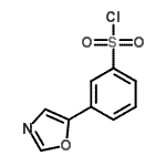 structure of CAS# 499770-75-1, 3-(1,3-Oxazol-5-Yl)Benzenesulfonyl Chloride;3-(1,3-OXAZOL-5-YL)BENZENESULFONYL CHLORIDE, 95+%;3-(1,3-Oxazol-5-yl)benzenesulfonylchloride;3-Oxazol-5-yl-benzenesulfonyl chloride