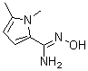 structure of CAS# 500024-91-9, N'-Hydroxy-1,5-Dimethyl-1H-Pyrrole-2-Carboximidamide;(1,5-dimethylpyrrol-2-yl)(hydroxyimino)methylamine;MFCD02090443;N-Hydroxy-1,5-dimethyl-1H-pyrrole-2-carboxamidine