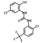 结构式 CAS# 501684-93-1, 1-(5-氯-2-羟基苯基)-3-[2-氯-5-(三氟甲基)苯基]脲