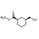 结构式 CAS# 502650-56-8, 甲基(1R,3S)-3-(羟基甲基)环己甲酸酯