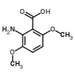 structure of CAS# 50472-10-1, 2-Amino-3,6-Dimethoxybenzoic Acid;2-amino-3,6-dimethoxybenzoic acid;3,6-dimethoxyanthranilic acid;AG-777/36176021