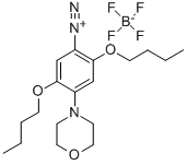 结构式 CAS# 50543-78-7, 2,5-二丁氧基-4-(4-吗啉基)偶氮苯四氟硼酸盐