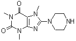 structure of CAS# 50693-74-8, 1,3,7-Trimethyl-8-(1-Piperazinyl)-3,7-Dihydro-1H-Purine-2,6-Dione;1,3,7-tri<wbr>methyl-8-<wbr>(1-pipera<wbr>zinyl)-3,<wbr>7-dihydro<wbr>-1H-purin<wbr>e-2,6-dio<wbr>ne;1,3,7-tri<wbr>methyl-8-<wbr>(piperazi<wbr>n-1-yl)-1<wbr>H-purine-<wbr>2,6(3H,7H<wbr>)-dione;1,3,7-tri<wbr>methyl-8-<wbr>(piperazi<wbr>n-1-yl)-2<wbr>,3,6,7-te<wbr>trahydro-<wbr>1H-purine<wbr>-2,6-dione