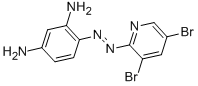 结构式 CAS# 50768-79-1, 4-(3,5-二溴-2-吡啶基偶氮)-1,3-亚苯基二胺