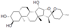 CAS 登录号：511-34-2， (25R)-5alpha-螺甾烷-2alpha,3beta,15beta-三醇