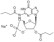 结构式 CAS# 51116-00-8, N2,2'-O-二丁酰鸟苷 3',5'-环单磷酸酯钠盐