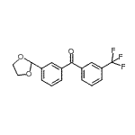 structure of CAS# 514802-37-0, [3-(1,3-Dioxolan-2-Yl)Phenyl][3-(Trifluoromethyl)Phenyl]Methanone;3-(1,3-dioxolan-2-yl)-3'-trifluoromethylbenzophenone