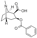 structure of CAS# 519-09-5, Benzoylecgonine;(2R,3S)-8-Methyl-3-(Oxo-Phenylmethoxy)-8-Azabicyclo[3.2.1]Octane-2-Carboxylic Acid;(2R,3S)-8-Methyl-3-Phenylcarbonyloxy-8-Azabicyclo[3.2.1]Octane-2-Carboxylic Acid;Benzoylecgonine