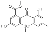 structure of CAS# 519-57-3, Sulochrin;Methyl 2-(2,6-Dihydroxy-4-Methyl-Benzoyl)-5-Hydroxy-3-Methoxy-Benzoate;2-[(2,6-Dihydroxy-4-Methylphenyl)-Oxomethyl]-5-Hydroxy-3-Methoxybenzoic Acid Methyl Ester;2-(2,6-Dihydroxy-4-Methyl-Benzoyl)-5-Hydroxy-3-Methoxy-Benzoic Acid Methyl Ester