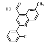 structure of CAS# 522598-05-6, 2-(2-Chlorophenyl)-6-Methyl-4-Quinolinecarboxylic Acid;2-(2-Chlorophenyl)-6-methylquinoline-4-carboxylic acid;2-(2-CHLOROPHENYL)-6-METHYLQUINOLINE-4-CARBOXYLICACID;MFCD03420007