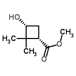 结构式 CAS# 527751-16-2, 甲基(1S,3R)-3-羟基-2,2-二甲基环丁烷羧酸酯