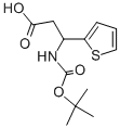 structure of CAS# 53030-49-2, 3-Tert-Butoxycarbonylamino-3-Thiophen-2-Yl-Propionic Acid;3-[(TERT-BUTOXYCARBONYL)AMINO]-3-(2-THIENYL)PROPANOIC ACID;3-TERT-BUTOXYCARBONYLAMINO-3-THIOPHEN-2-YL-PROPIONIC ACID;3-(Boc-Amino)-3-(2-Thienyl)Propionic Acid