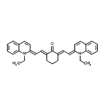 CAS 登录号：53115-02-9， (2E,6E)-2,6-二[(2E)-2-(1-乙基-2(1H)-喹啉基亚基)亚乙基]环己酮