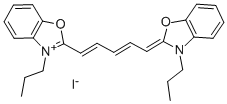 结构式 CAS# 53213-90-4, 3-丙基-2-[5-(3-丙基-2(3H)-苯并恶唑亚基)-1,3-戊二烯-1-基]-苯并恶唑鎓碘化物