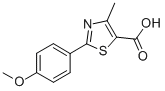 structure of CAS# 54001-16-0, 2-(4-Methoxyphenyl)-4-Methyl-1,3-Thiazole-5-Carboxylic Acid;2-(4-Methoxyphenyl)-4-Methyl-Thiazole-5-Carboxylate;2-(4-Methoxyphenyl)-4-Methyl-5-Thiazolecarboxylate;Zinc04207356