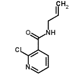 structure of CAS# 545372-93-8, N-Allyl-2-Chloronicotinamide;(2-chloro(3-pyridyl))-N-prop-2-enylcarboxamide;2-chloro-N-(prop-2-en-1-yl)pyridine-3-carboxamide;MFCD03389949