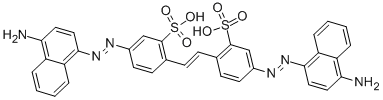structure of CAS# 5463-64-9, 4,4'-Bis(4-Amino-1-Naphthylazo)-2,2'-Stilbenedisulfonic Acid;5-(4-Aminonaphthalen-1-Yl)Diazenyl-2-[(E)-2-[4-(4-Aminonaphthalen-1-Yl)Diazenyl-2-Sulfophenyl]Ethenyl]Benzenesulfonic Acid;5-[(4-Amino-1-Naphthyl)Azo]-2-[2-[4-[(4-Amino-1-Naphthyl)Azo]-2-Sulfo-Phenyl]Vinyl]Benzenesulfonic Acid;5-[(4-Amino-1-Naphthyl)Azo]-2-[(E)-2-[4-[(4-Amino-1-Naphthyl)Azo]-2-Sulfo-Phenyl]Vinyl]Benzenesulfonic Acid
