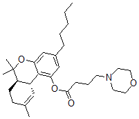 CAS 登录号：55602-38-5， [(6aR,10aR)-6,6,9-三甲基-3-戊基-6a,7,8,10a-四氢苯并[c]苯并吡喃-1-基] 4-吗啉-4-基丁酸酯