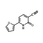 structure of CAS# 56304-75-7, 6-(2-Furyl)-2-Oxo-1,2-Dihydro-3-Pyridinecarbonitrile;6-(2-Furyl)-2-oxo-1,2-dihydro-3-pyridinecarbonitrile;6-(2-furyl)-2-oxohydropyridine-3-carbonitrile;6-(furan-2-yl)-2-hydroxypyridine-3-carbonitrile