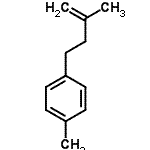 structure of CAS# 56818-01-0, 1-Methyl-4-(3-Methyl-3-Buten-1-Yl)Benzene;1-Methyl-4-(3-methyl-3-butenyl)benzene #;2-methyl-4-(4-methylphenyl)-1-butene;2-Methyl-4-(4-methylphenyl)but-1-ene