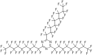 structure of CAS# 57101-59-4, 2,4,6-Tris(Perfluorononyl)-S-Triazine;2,4,6-Tris(1,1,2,2,3,3,4,4,5,5,6,6,7,7,8,8,9,9,9-Nonadecafluorononyl)-S-Triazine;2,4,6-Tris(Perfluorononyl)-1,3,5-Triazine;2,4,6-Tris(Nonadecafluorononyl)-1,3,5-Triazine
