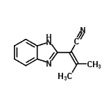 structure of CAS# 57320-11-3, 2-(1H-Benzimidazol-2-Yl)-3-Methyl-2-Butenenitrile;2-(1H-benzo[d]imidazol-2-yl)-3-methylbut-2-enenitrile;2-benzimidazol-2-yl-3-methylbut-2-enenitrile;Enamine_003200