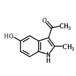 结构式 CAS# 57827-05-1, 1-(5-羟基-2-甲基-1H-吲哚-3-基)乙酮