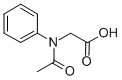 structure of CAS# 579-98-6, N-Acetyl-N-Phenylglycine;2-(Acetyl-Phenyl-Amino)Acetic Acid;2-(Ethanoyl-Phenyl-Amino)Ethanoic Acid;Glycine, N-Acetyl-N-Phenyl-