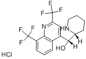 structure of CAS# 58560-52-4, (R*,R*)-(2,8-Bis-Trifluoromethyl-Quinolin-4-Yl)-Piperidin-2-Yl-Methanol Hydrochloride;(R*,R*)-(2,8-BIS-TRIFLUOROMETHYL-QUINOLIN-4-YL)-PIPERIDIN-2-YL-METHANOL HYDROCHLORIDE;(2,8-BIS-TRIFLUOROMETHYL-QUINOLIN-4-YL)-PIPERIDIN-2-YL-METHANOL HYDROCHLORIDE(R*,R*)