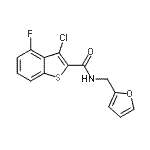 CAS#: 588675-33-6， 3-Chloro-4-Fluoro-N-(2-Furylmethyl)-1-Benzothiophene-2-Carboxamide