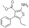结构式 CAS# 588678-88-0, 2-氨基-5-乙基-4-苯基-3-噻吩羧酸甲酯